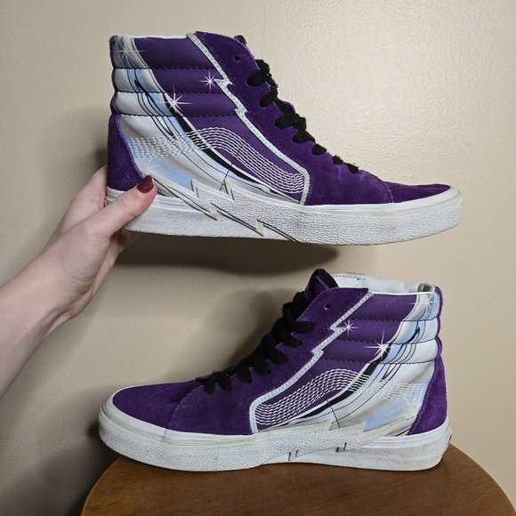 Vans Shoes Vans Sk8-Hi Lightning Bolt Purple Suede - Picture 3 of 7